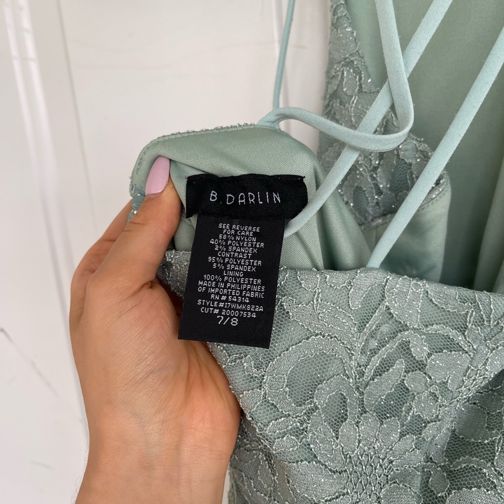 Beautiful sage sparkly lace maxi prom dress - Picture 10 of 16